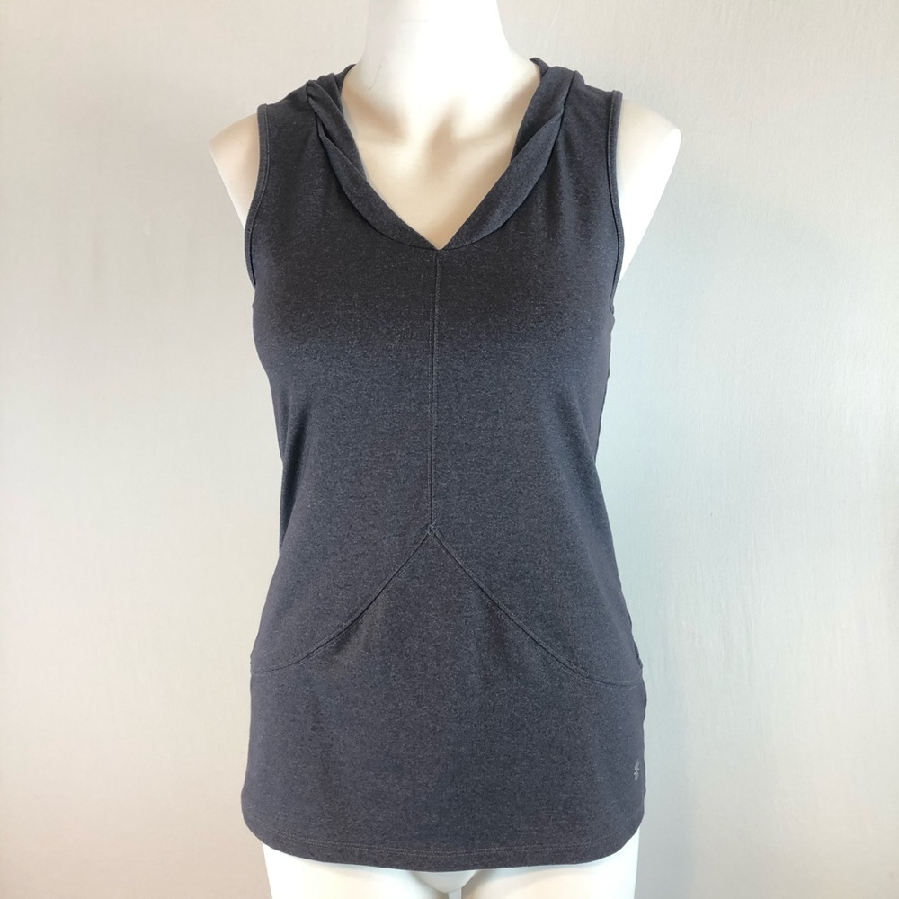 Athleta Grey V- Neck Workout Top Size Small